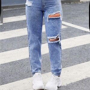 Distressed Blue Women's Jeans